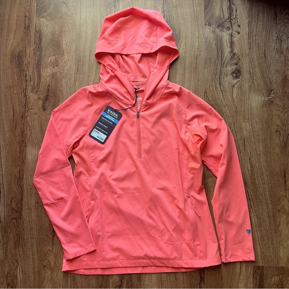 NWT KUHL 1/2 Zip Bandita Ultralight Pullover Hoody UPF Papaya Small MSRP $79